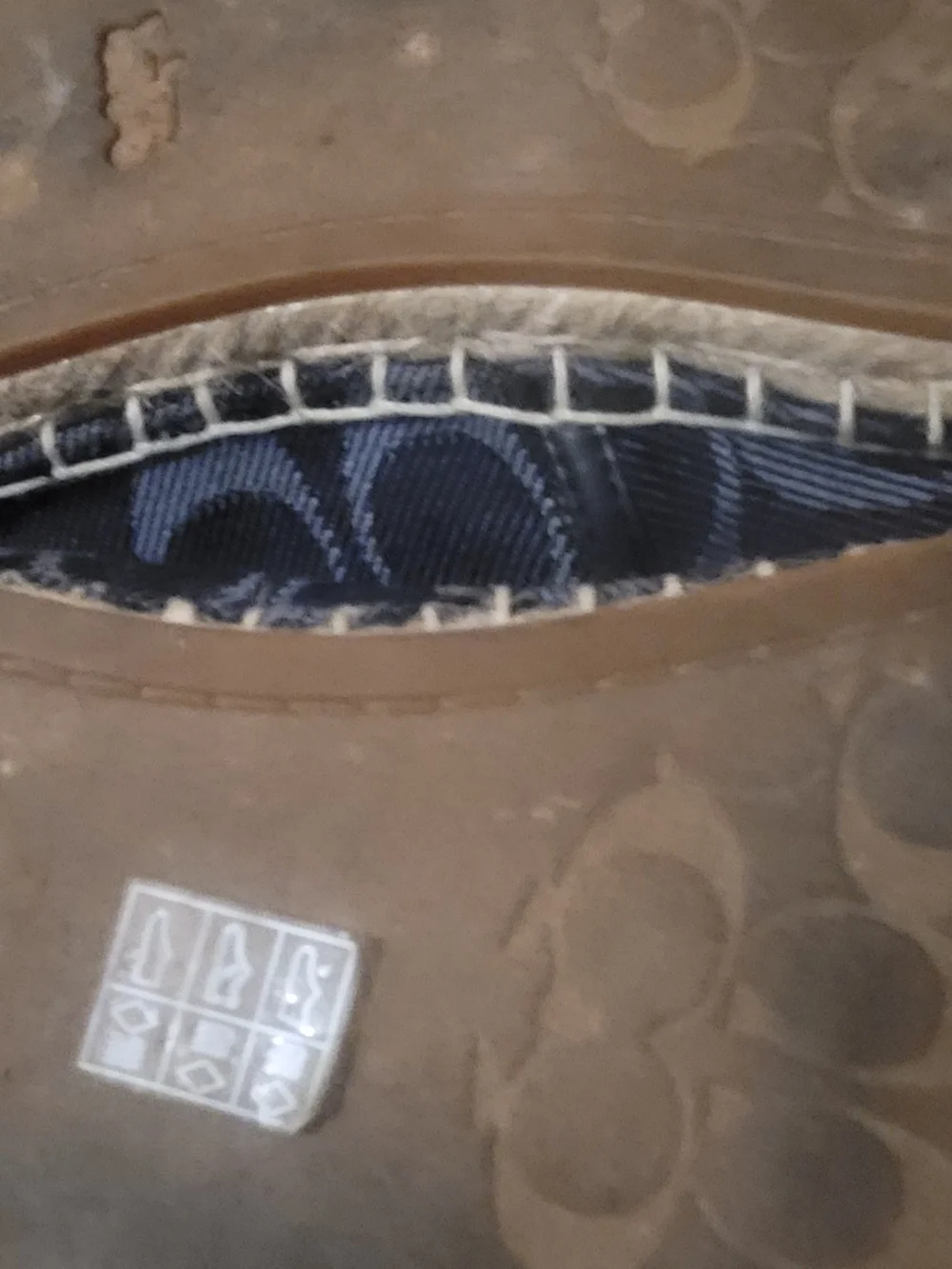 Coach Navy and Tan Signature Espadrilles